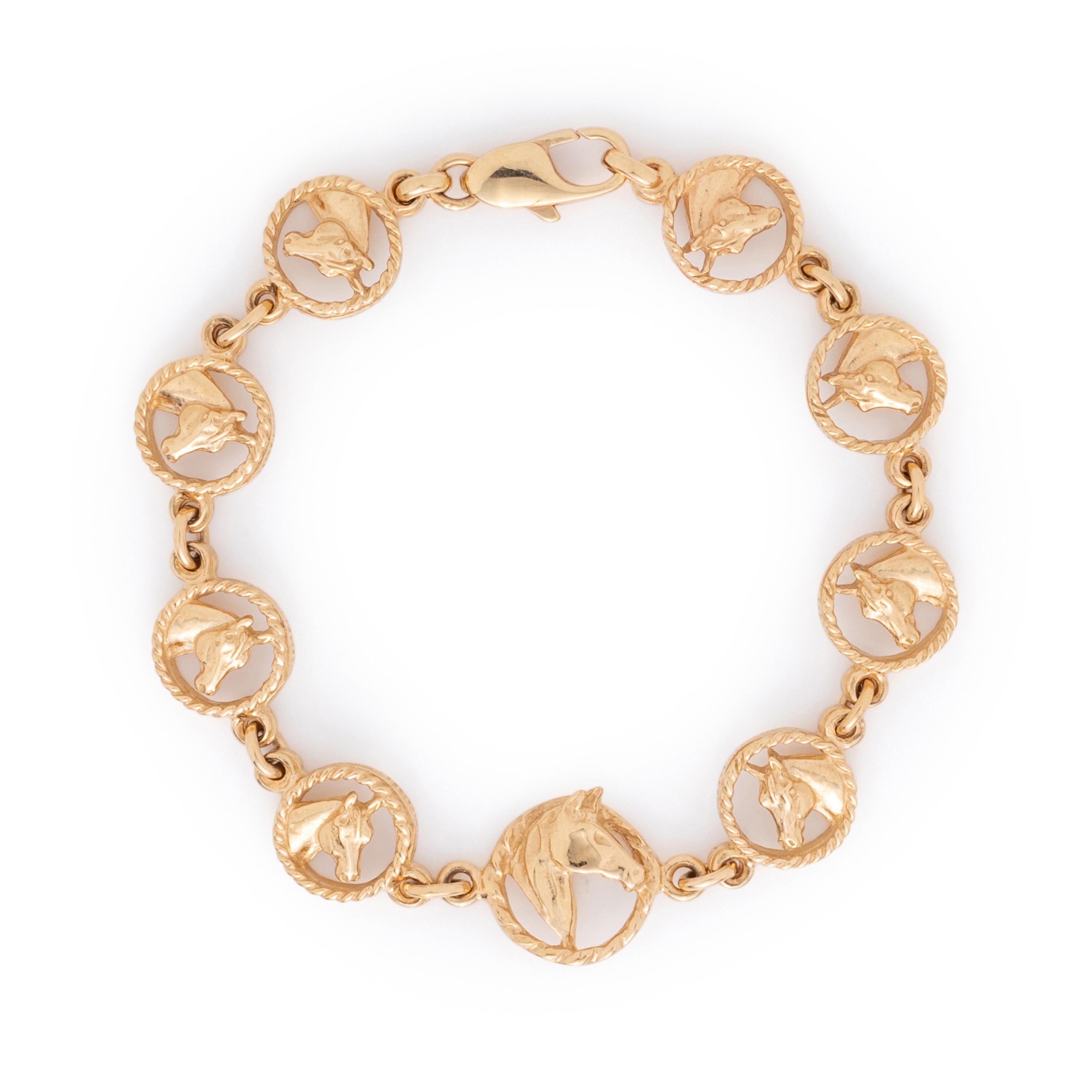 YELLOW GOLD HORSE BRACELET