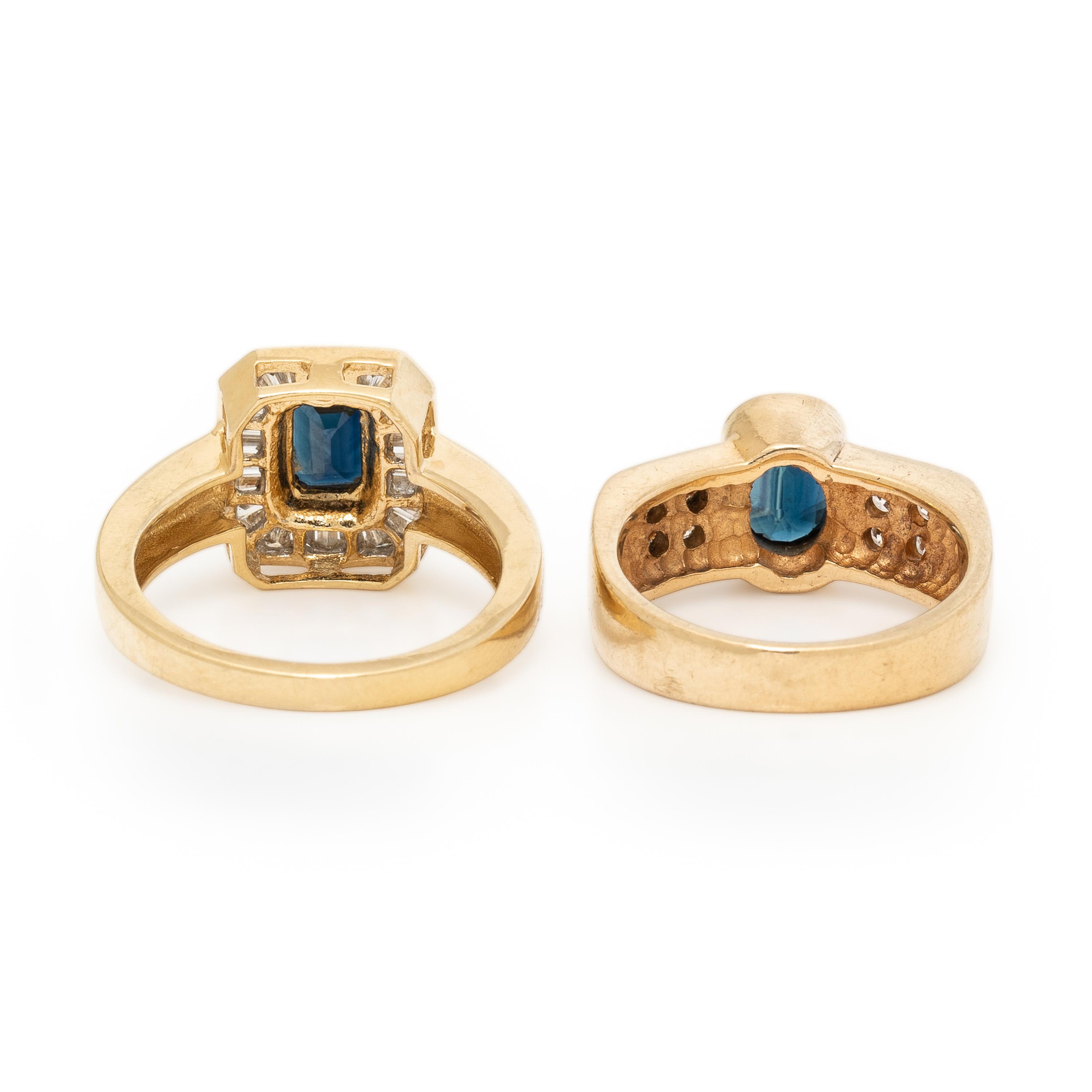 Two Sapphire and Diamond Rings