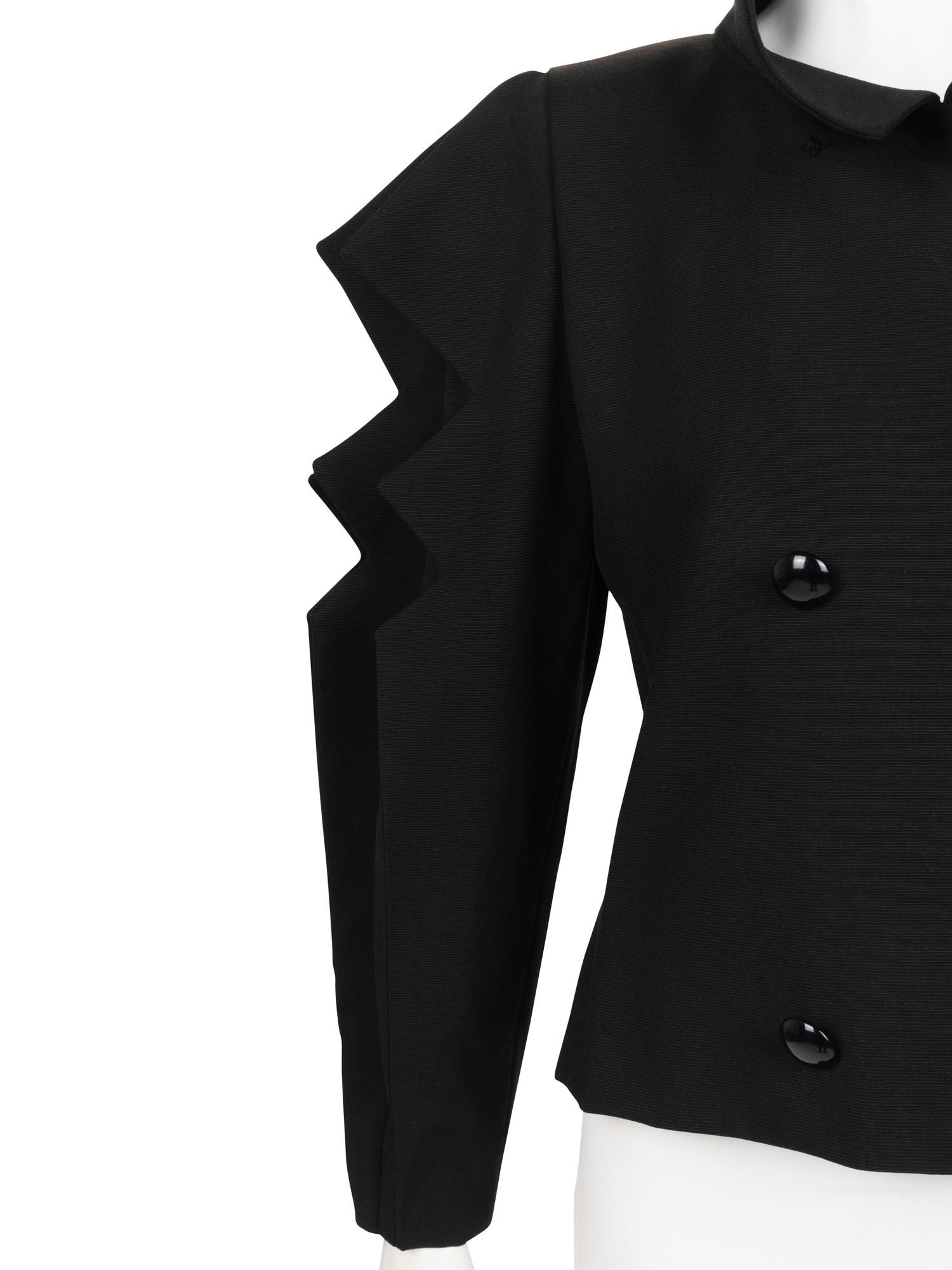Pierre Cardin Haute Couture Jagged Sleeve Jacket, c. 1984