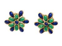 ENAMEL AND YELLOW GOLD EARRINGS