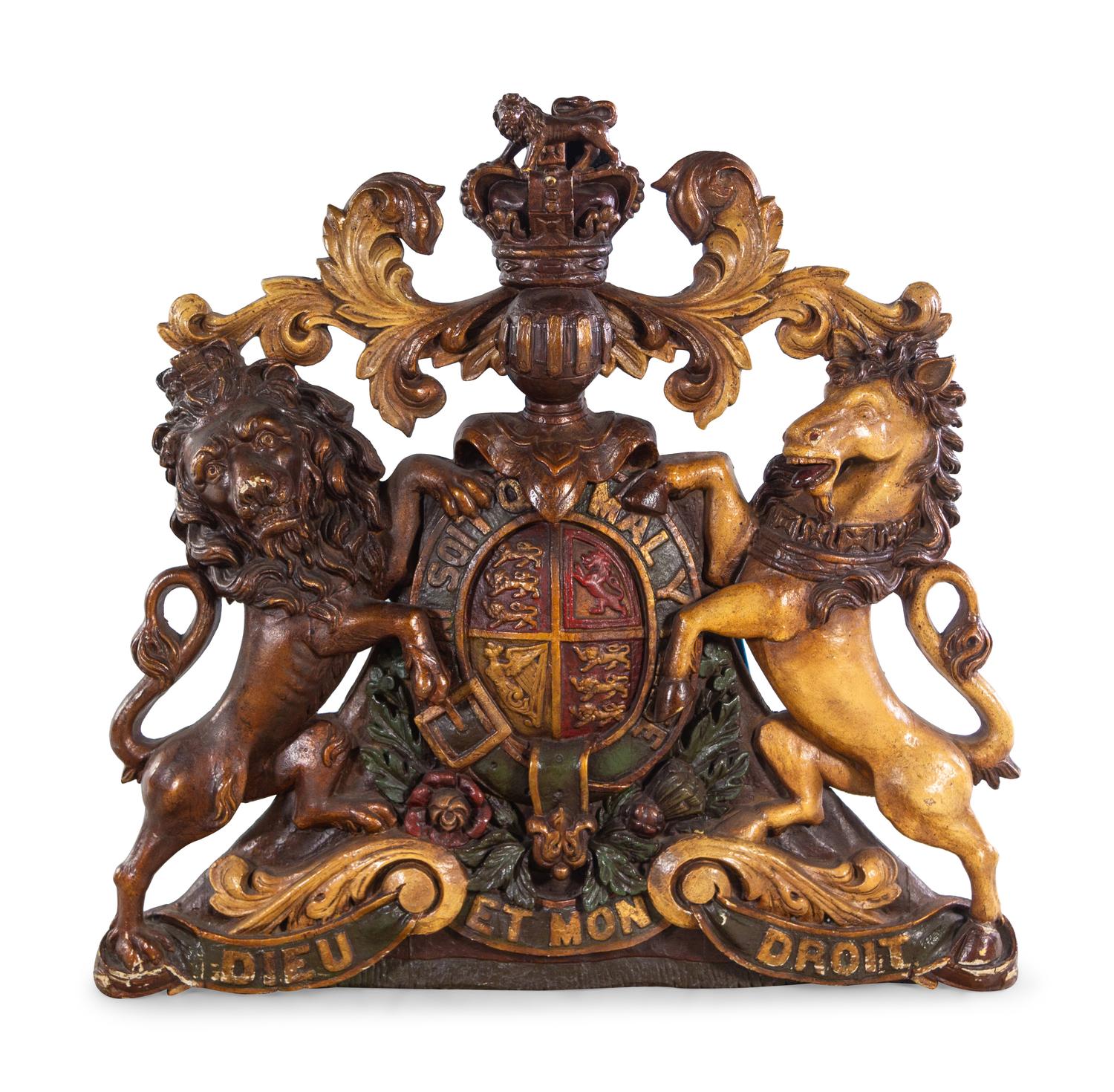 A Composition Relief Depicting the Royal Coat of Arms of the United Kingdom