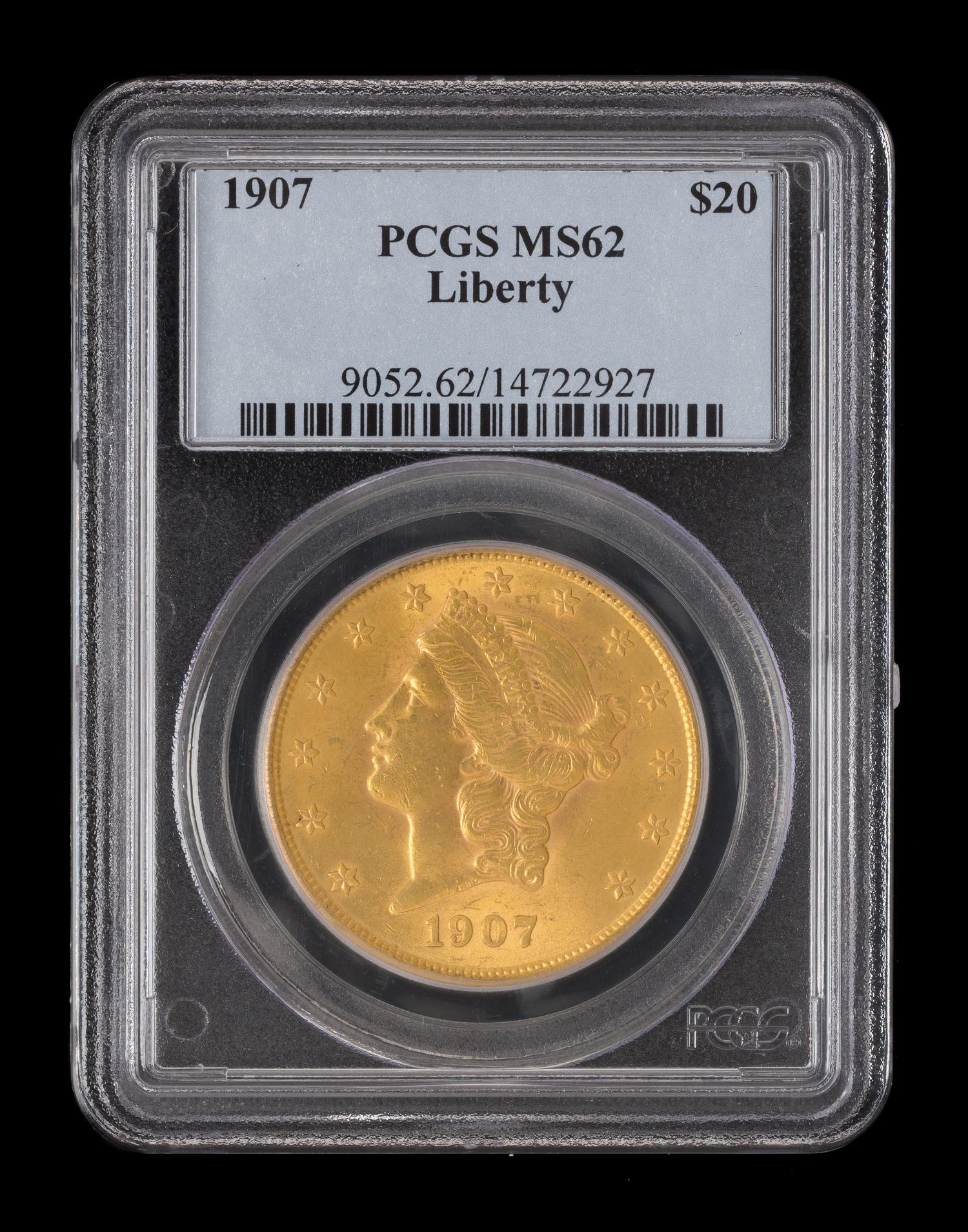 A United States 1907 Liberty Head $20 Gold Coin