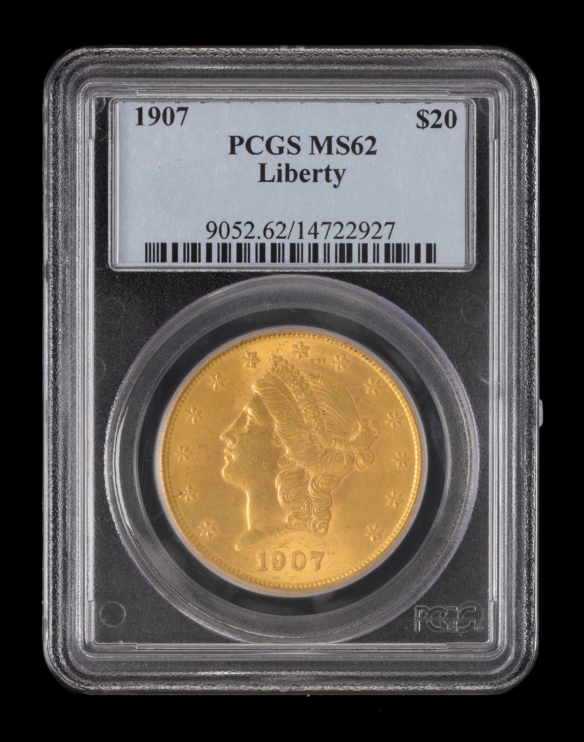 A United States 1907 Liberty Head $20 Gold Coin