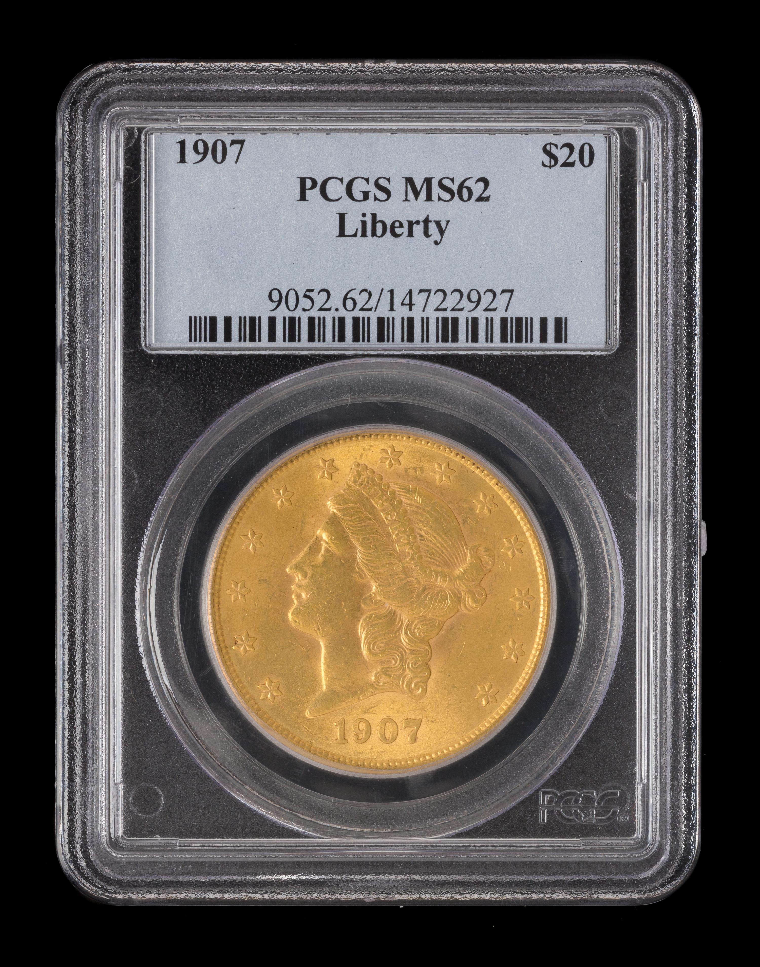 A United States 1907 Liberty Head $20 Gold Coin
