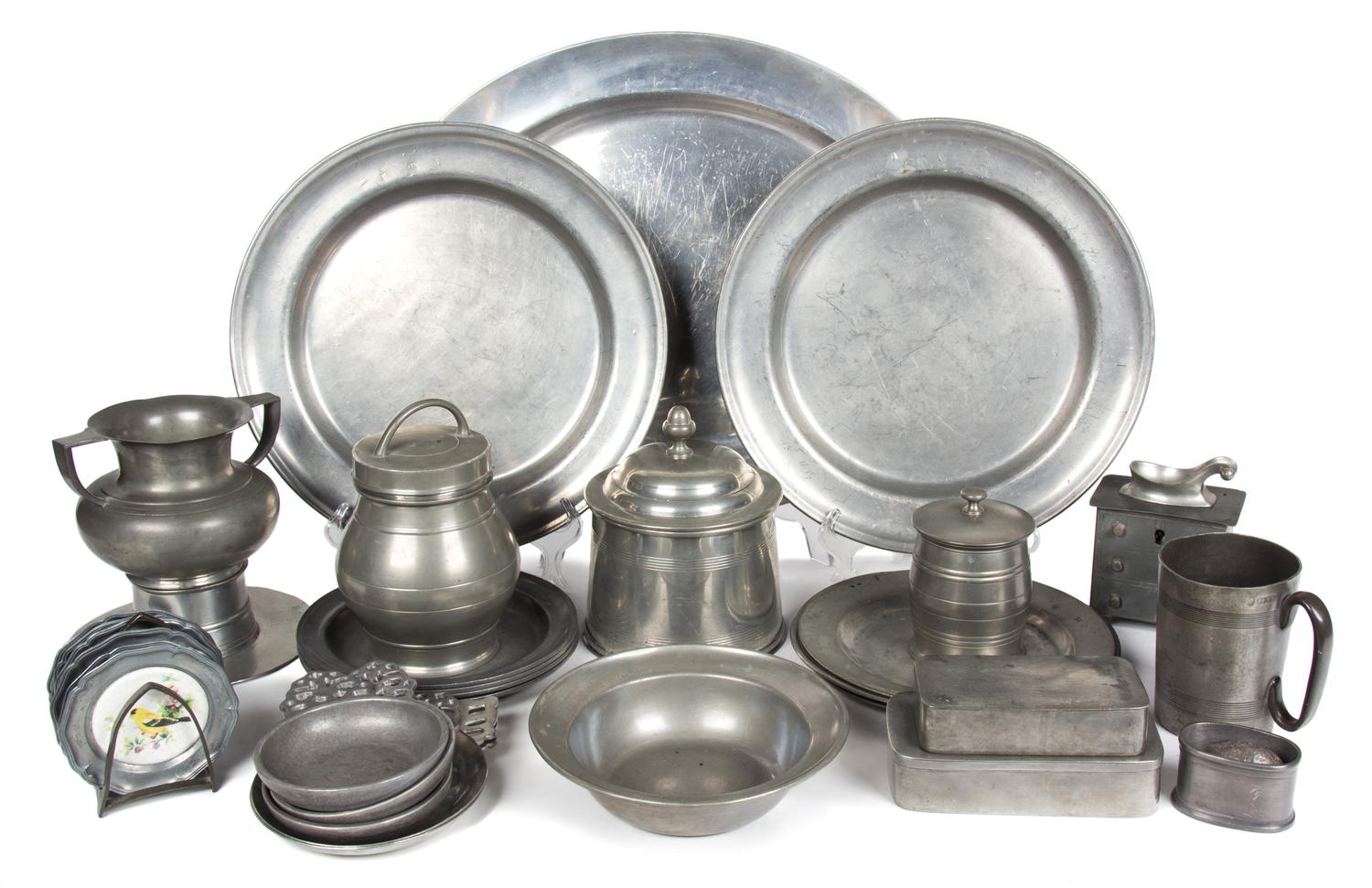 A Collection of American and English Pewter Length of longest 19 inches. — 19TH CENTURY