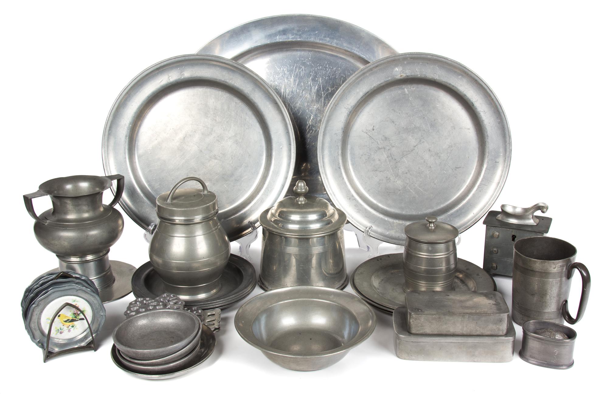 A Collection of American and English Pewter Length of longest 19 inches. — 19TH CENTURY