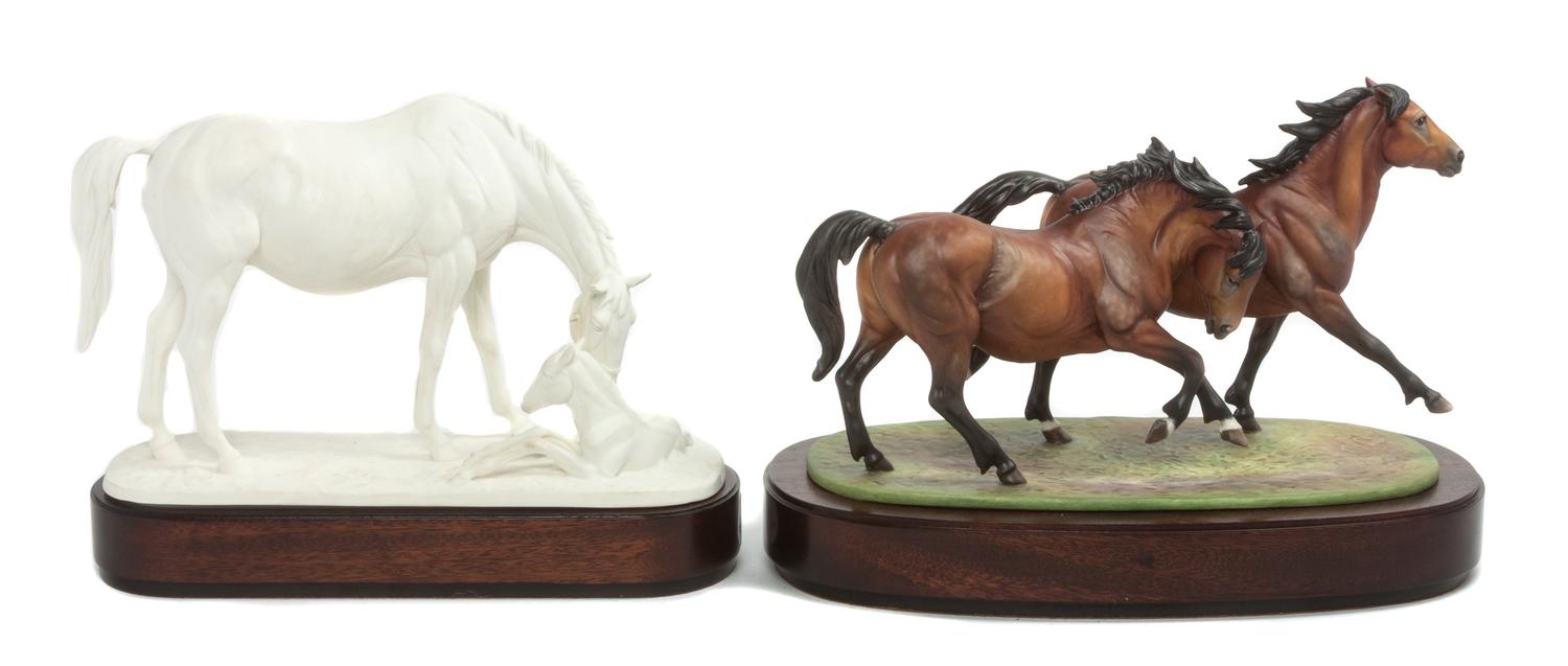 Two Bisque Porcelain Figural Groups Width of wider 12 1/2 inches. — 20TH CENTURY
