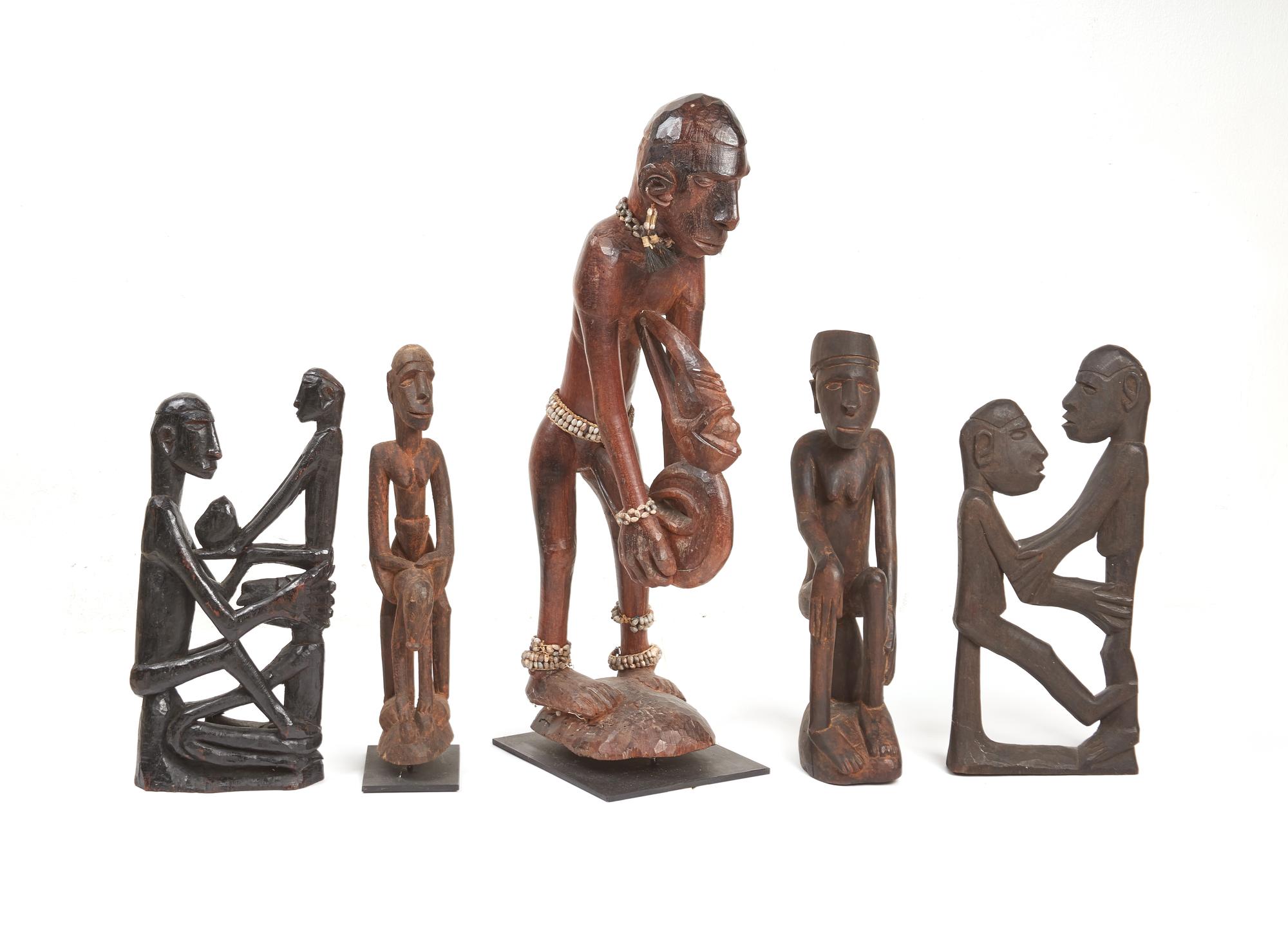 Five Asmat Wood Figures