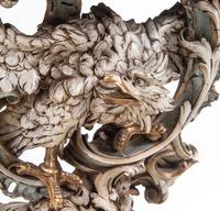A Pair of George III Style Painted and Parcel Gilt Pier Tables with Faux Marble Tops