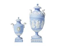 Two Wedgwood Jasperware Covered Urns
