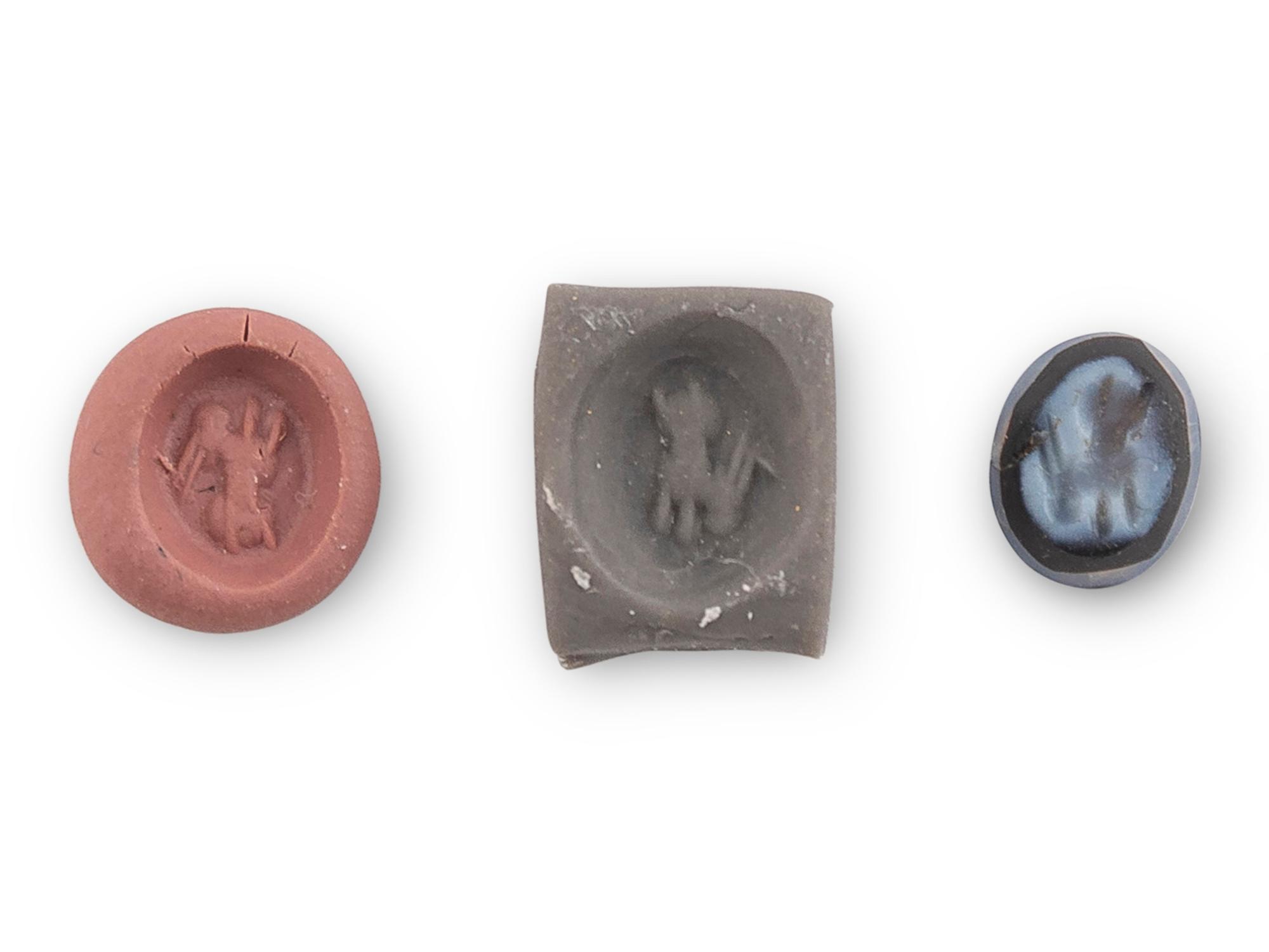 A Roman Sardonyx Running Hare Intaglio