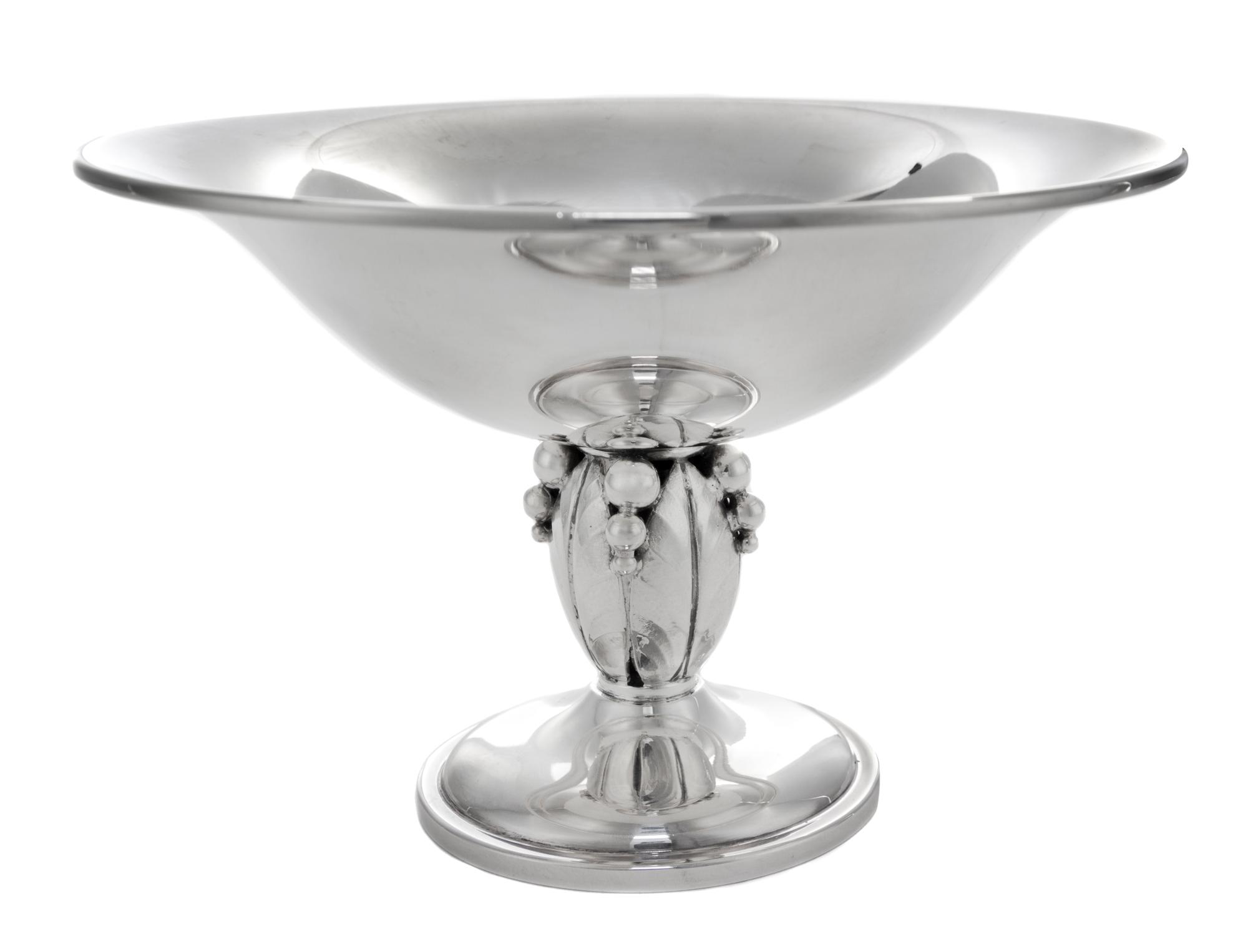 A Danish Silver Compote, Anton F. Rasmussen, the stem having foliate and berry decoration.