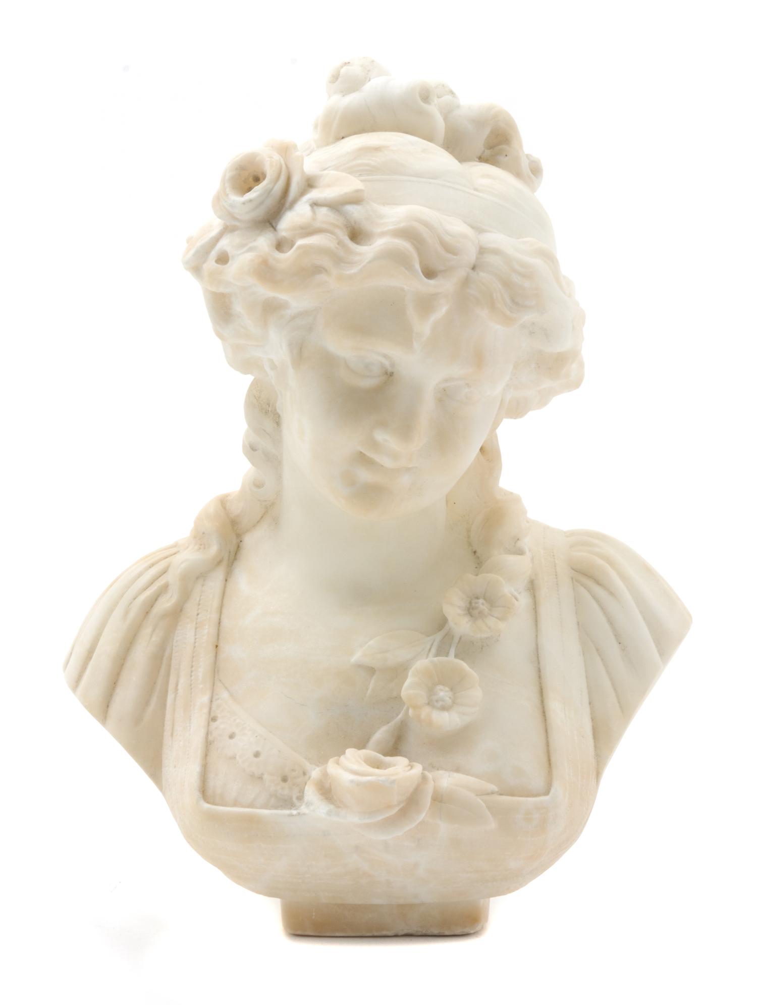 A Continental Marble Bust Height 11 3/8 inches. — 19TH/20TH CENTURY