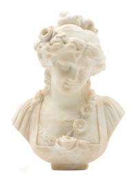 A Continental Marble Bust Height 11 3/8 inches. — 19TH/20TH CENTURY