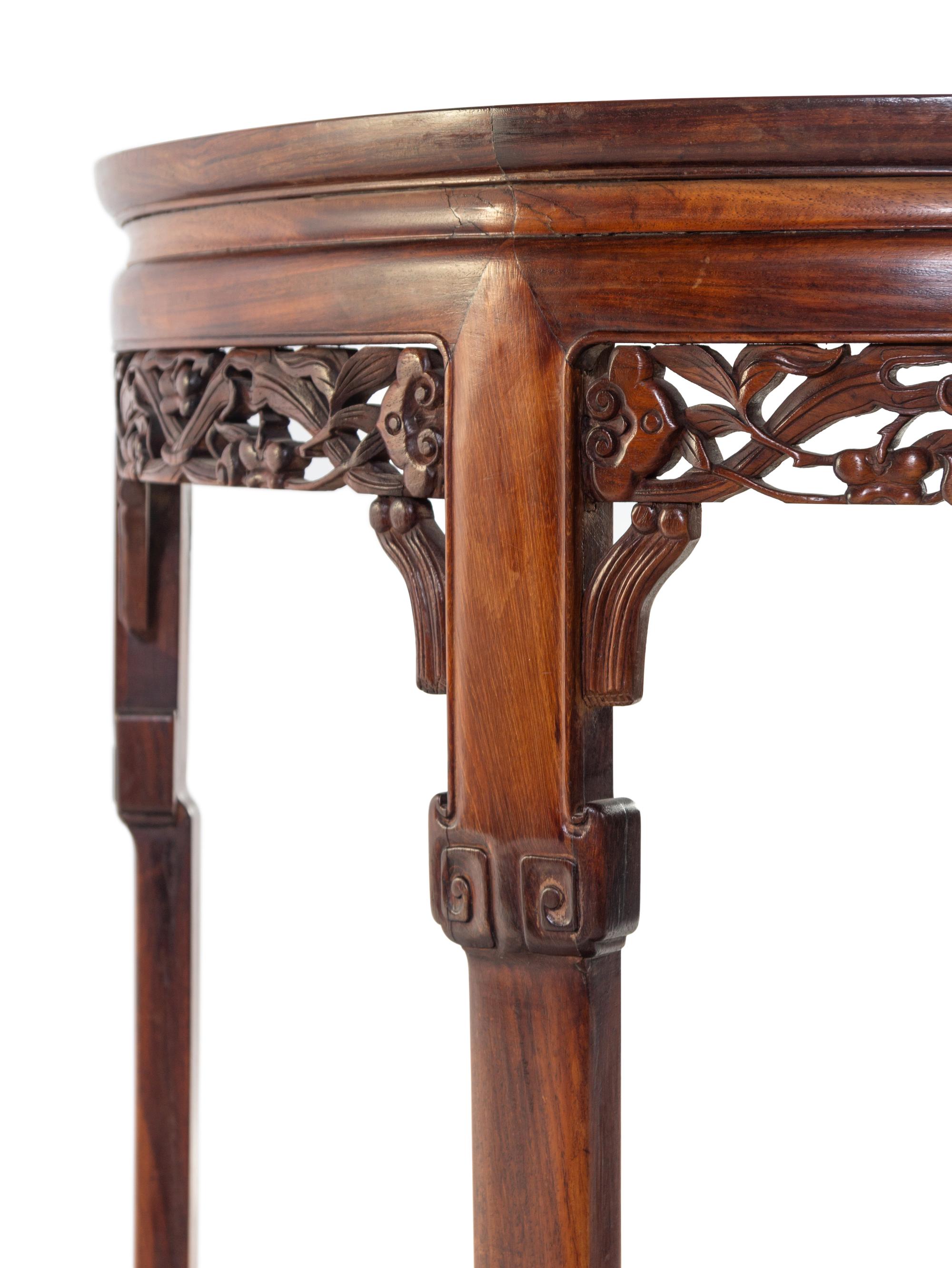 A Chinese Carved Rosewood Console Table