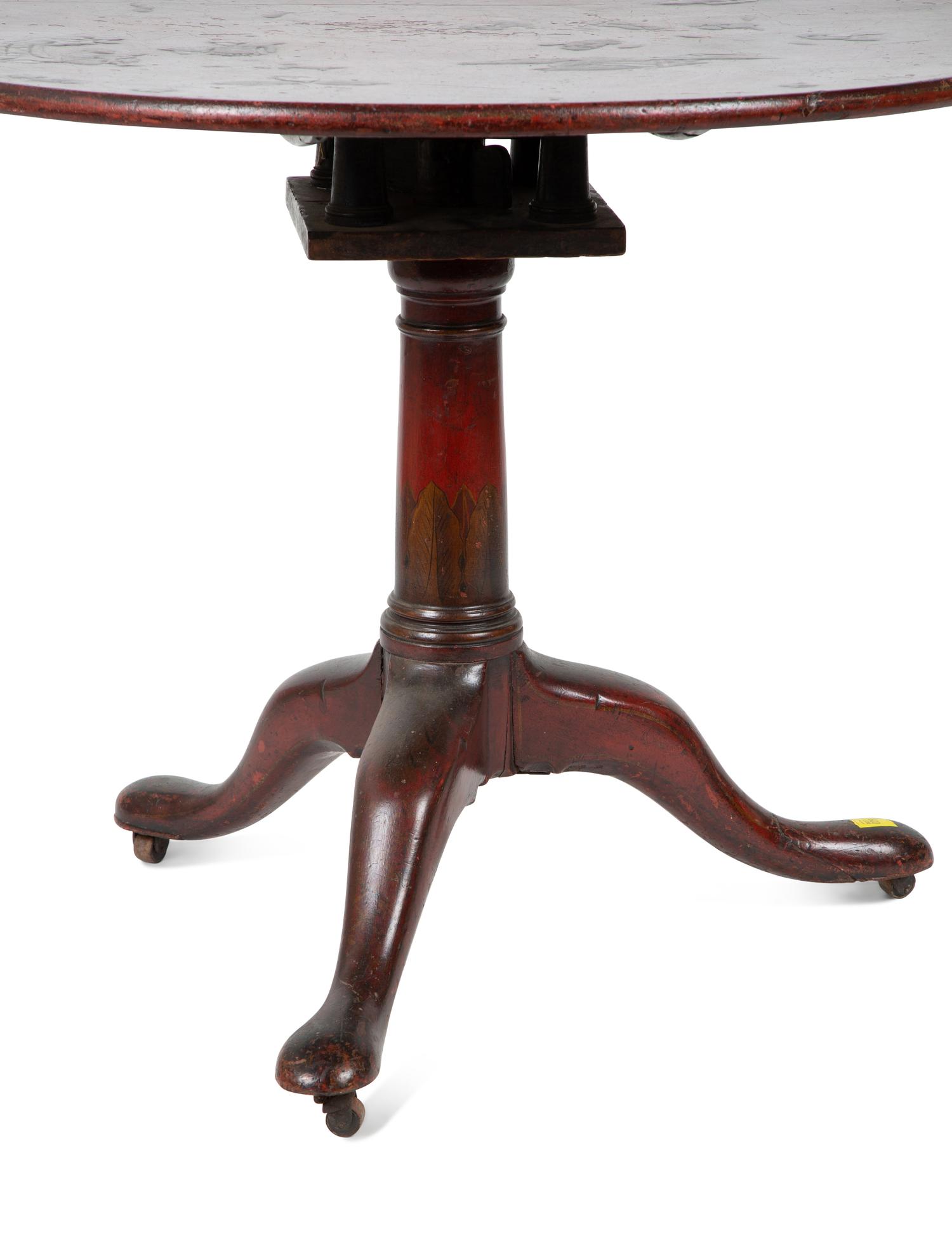 A George III Red Lacquered and Japanned Tea Table — 18TH/19TH CENTURY