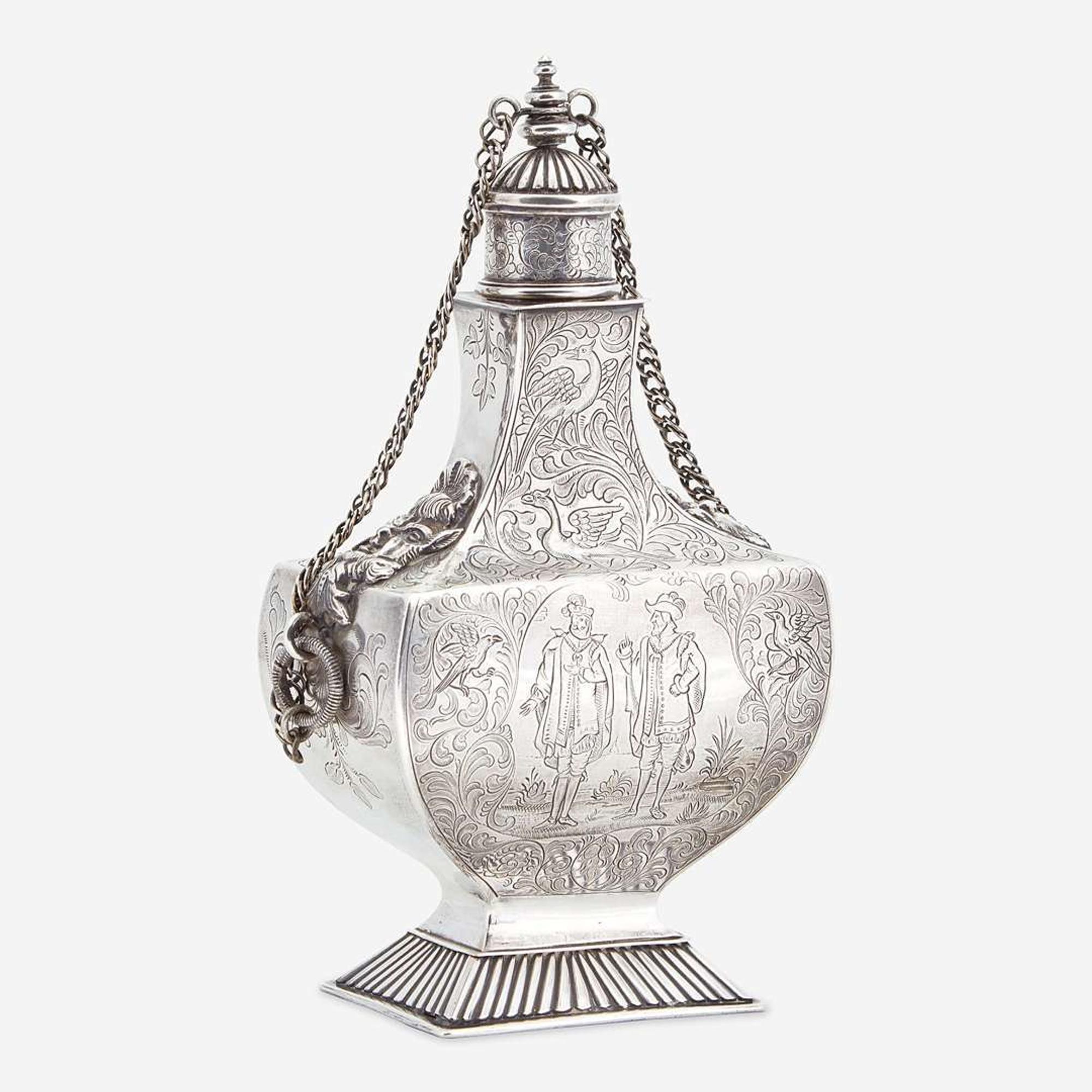 A Continental Silver Pilgrim Flask Possibly French, late 18th century
