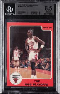 A 1986 Michael Jordan Star Set The 1986 Playoffs Card No. 8 (BGS 8.5)