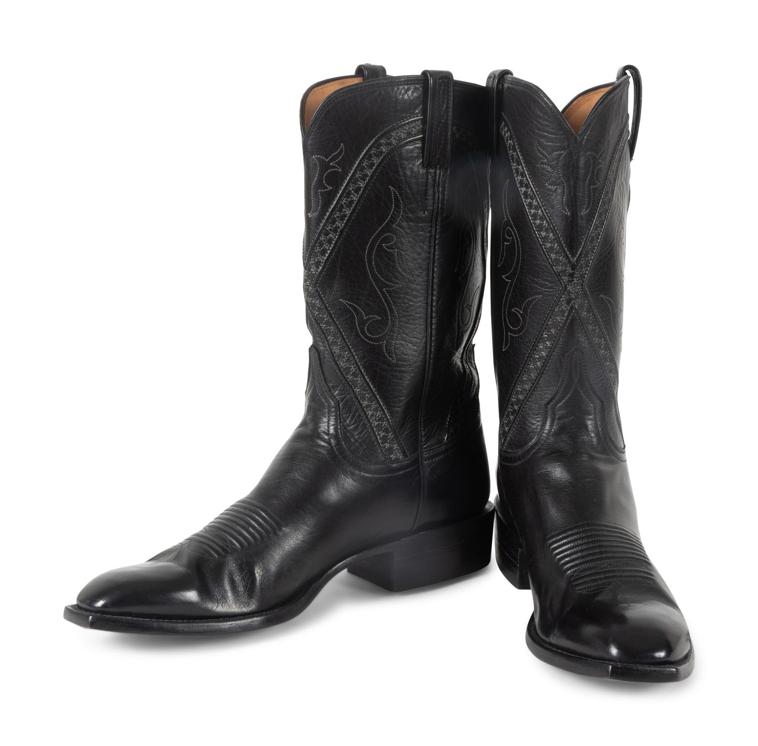 Lucchese Black Calfskin Boots