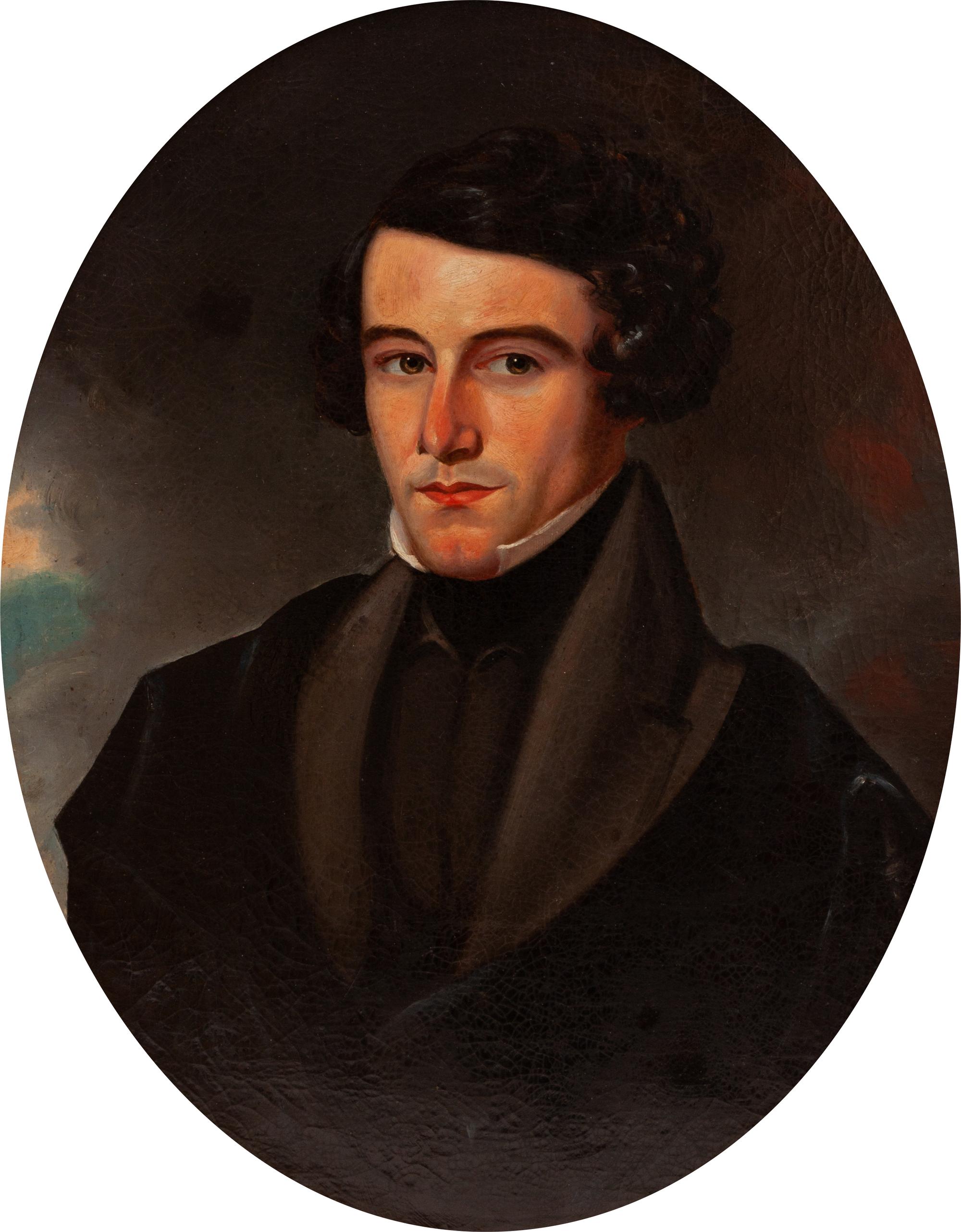A Pair of American School Portraits, 19th Century