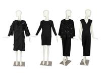 Four Geoffrey Beene Items: Two Coats, One Dress & One Jumpsuit, 1990s