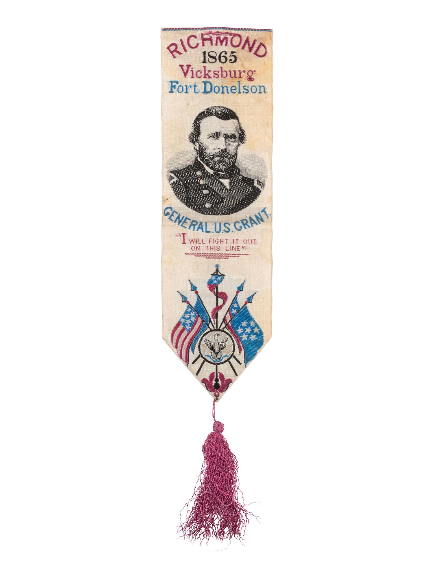 [CIVIL WAR]. General U.S. Grant stevengraph ribbon.