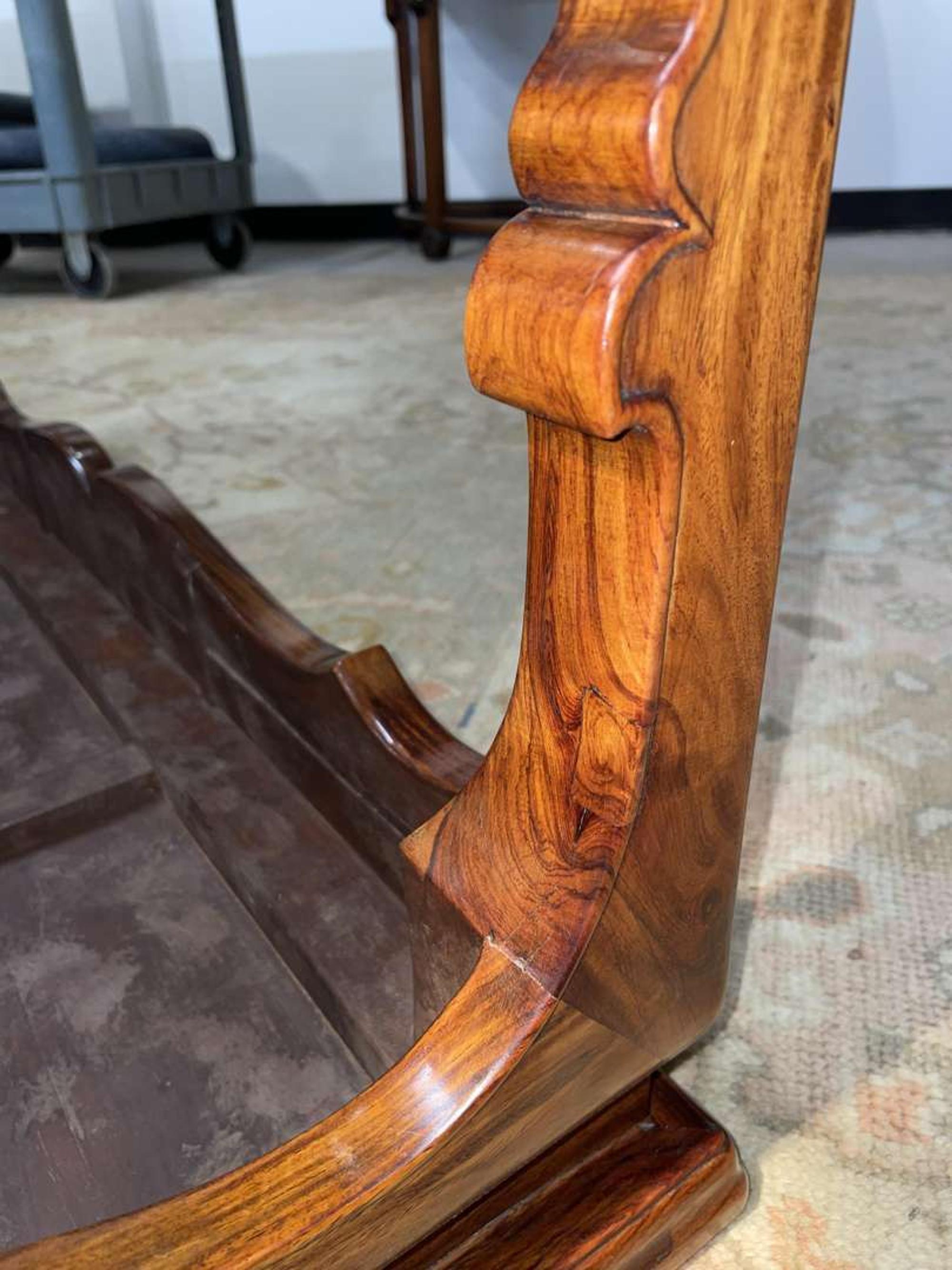 A Chinese Ming dynasty style carved hardwood low table 明式硬木矮方桌