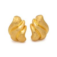 HENRY DUNAY, YELLOW GOLD EARCLIPS