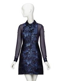 VALENTINO, FLORAL JACQUARD & CHIFFON SHIRTDRESS