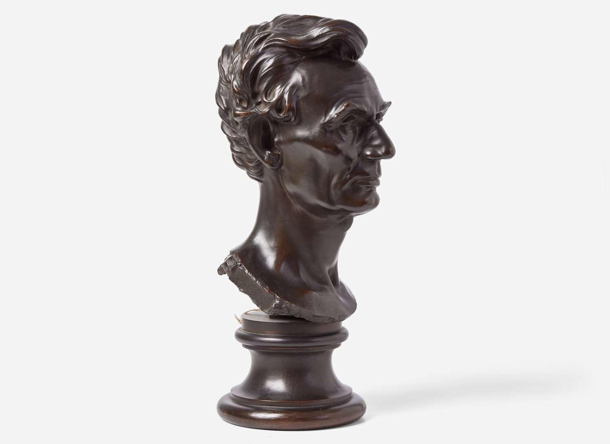 Leonard Wells Volk (1828-1895), Bronze bust of Abraham Lincoln (1809-1865), cast by Roman Bronze Works, New York, NY, early 20th century