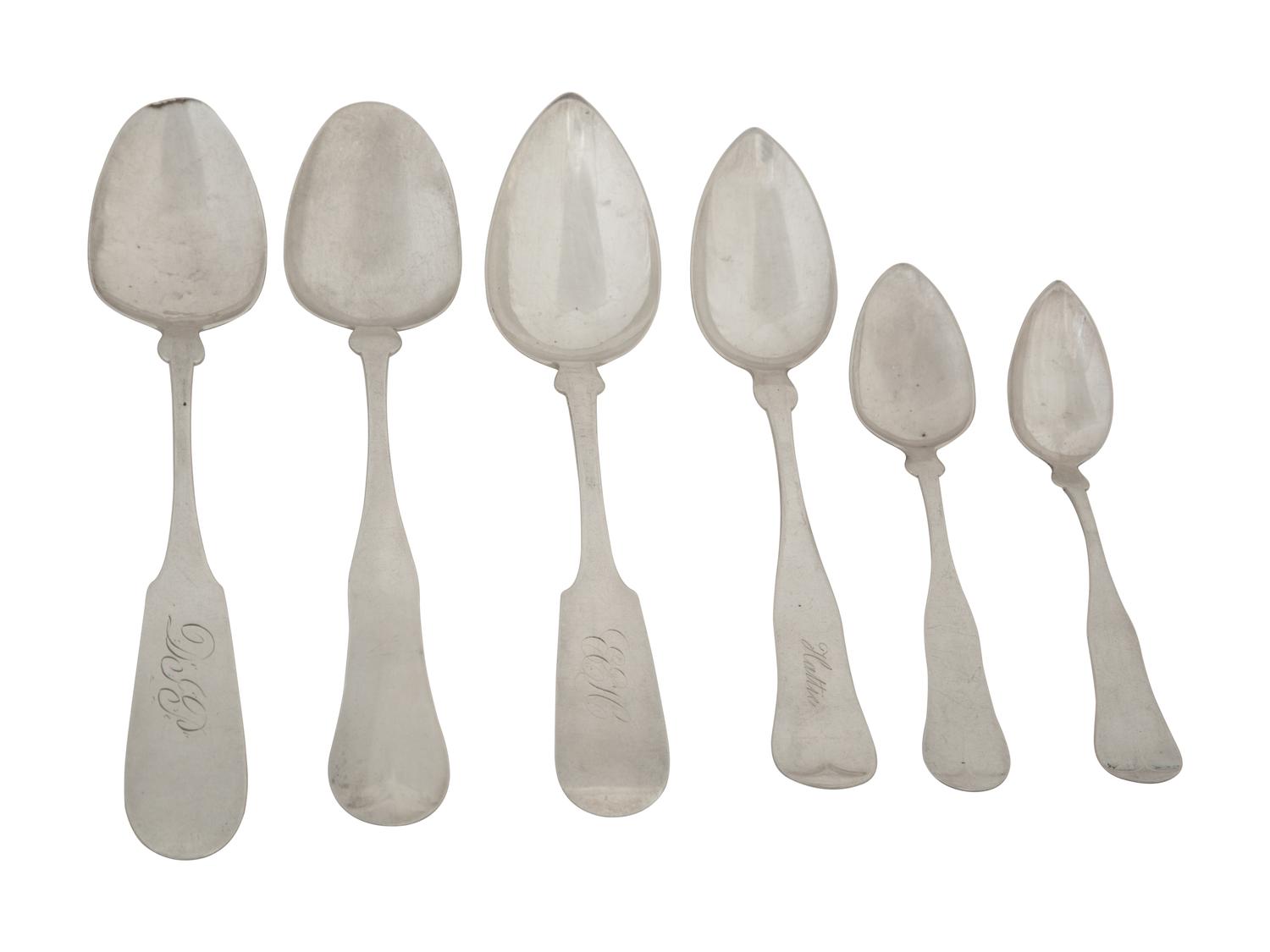 A Collection of American Coin Silver Flatware