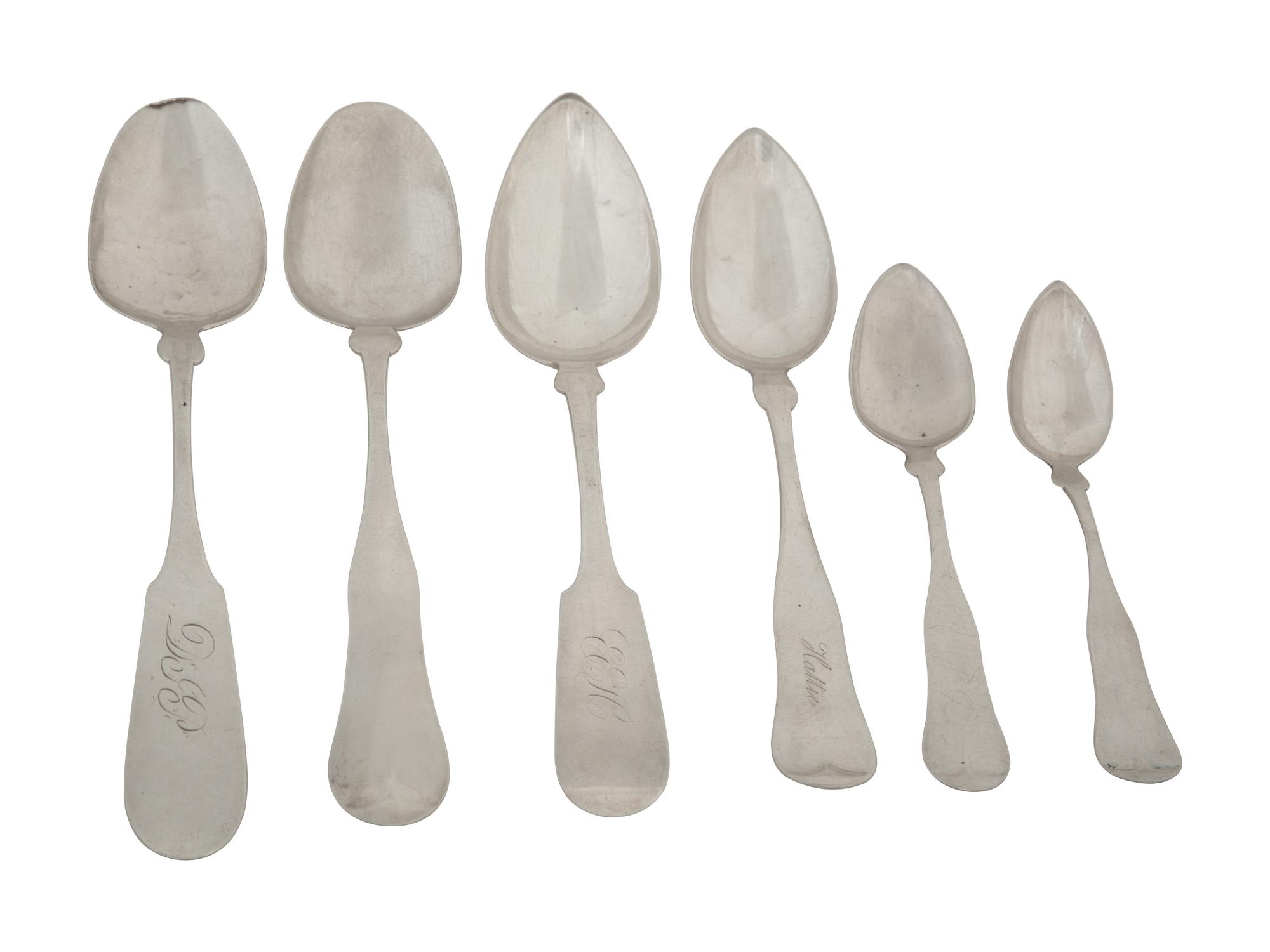 A Collection of American Coin Silver Flatware