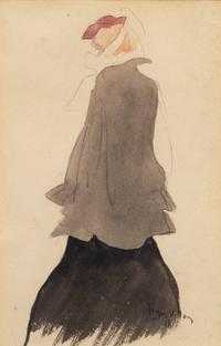 Jacques Villon, (French, 1875-1963), Femme au manteau gris, 1898
