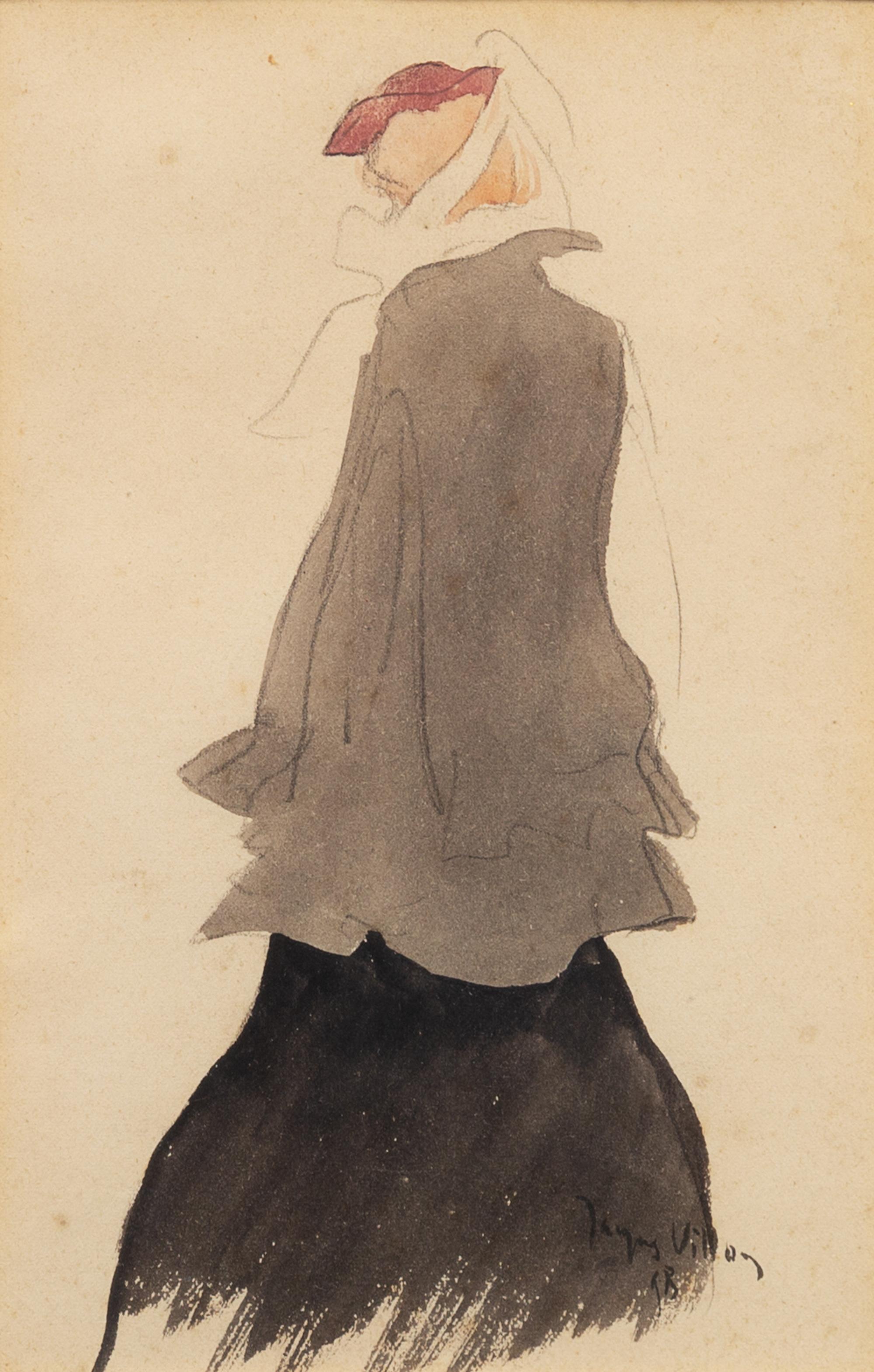 Jacques Villon, (French, 1875-1963), Femme au manteau gris, 1898