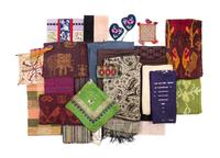 Twenty-Four Asian Textiles Approximate length of largest 71 1/4 inches.