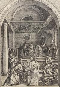 Albrecht Dürer (German, 1471–1528) — Christ Among the Doctors (from Life of the Virgin ), ca. 1503