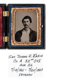 [EARLY PHOTOGRAPHY]. 7 cased images, incl. possible Civil War veteran Joseph H. Eakin, 32nd OVI.