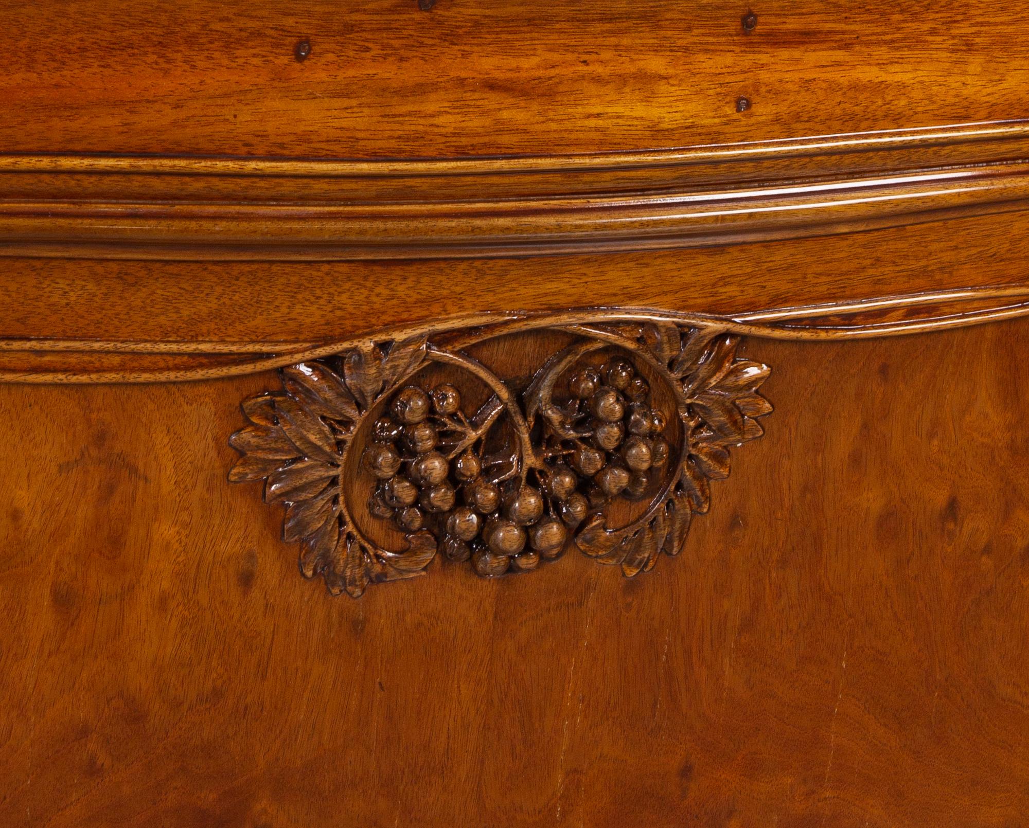 Art Nouveau Carved Bar Suite comprising a bar and a liquor cabinet
