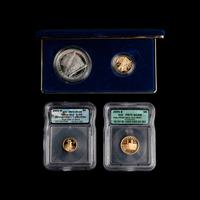 A Group of Four US Mint Issued Gold or Silver Coins