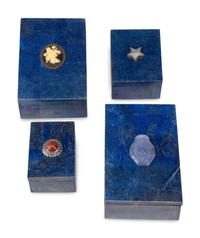 Four Lapis Lazuli Table Boxes