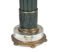 A Pair of Contemporary Patinated Metal Table Lamps