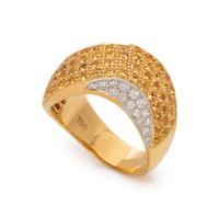 YELLOW SAPPHIRE AND DIAMOND RING
