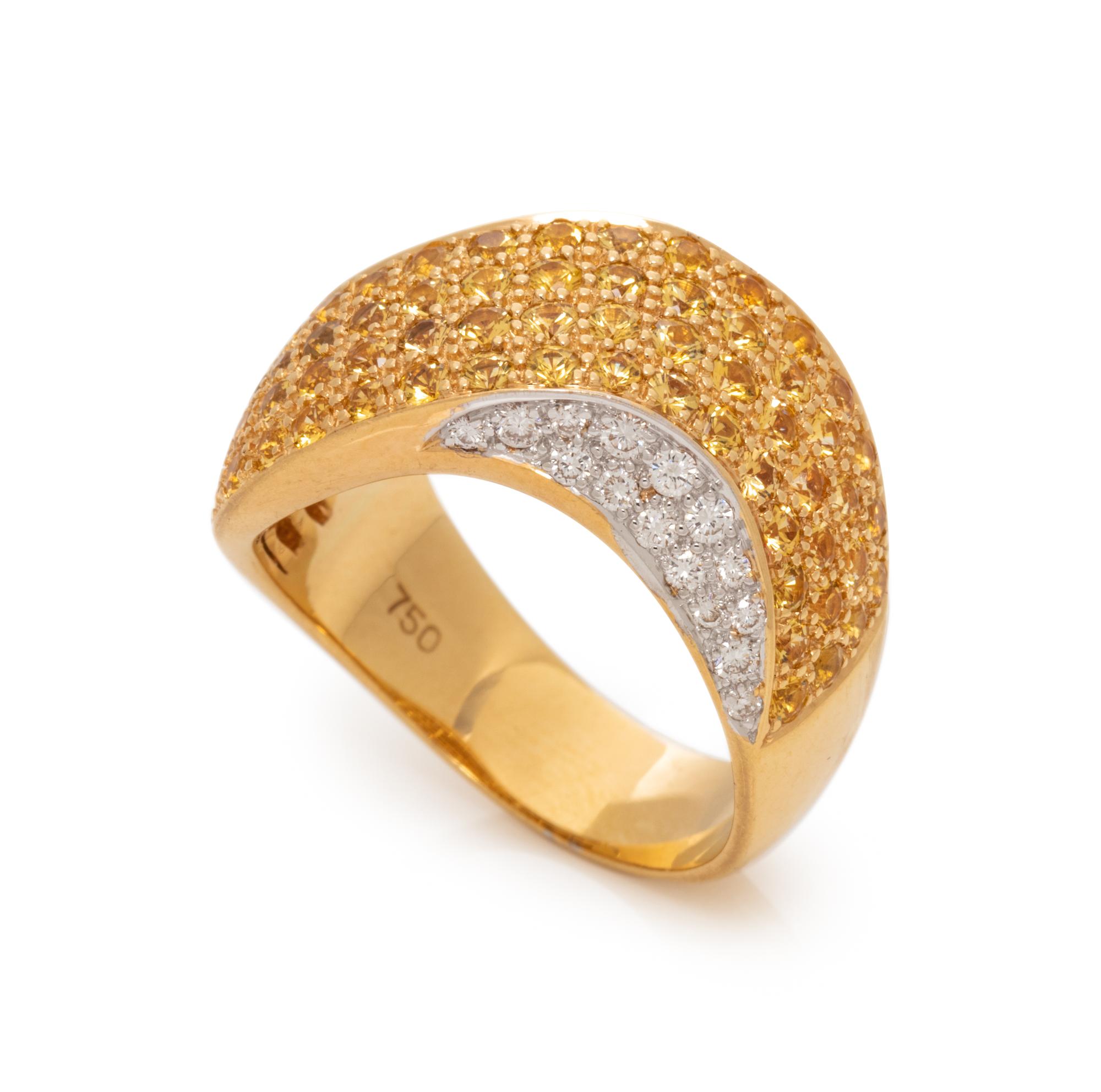 YELLOW SAPPHIRE AND DIAMOND RING