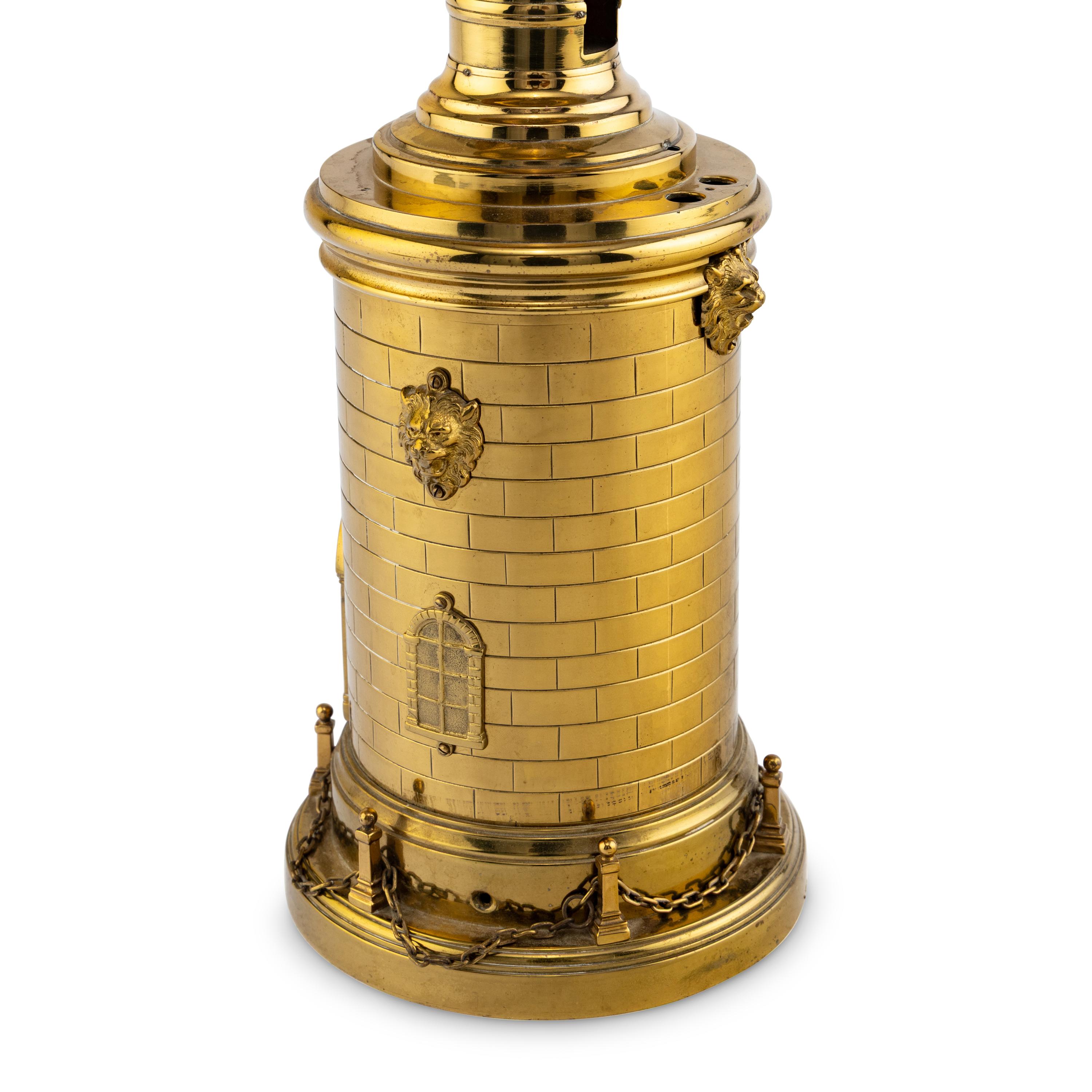 A French Brass and Glass Lighthouse-Form Annular Clock