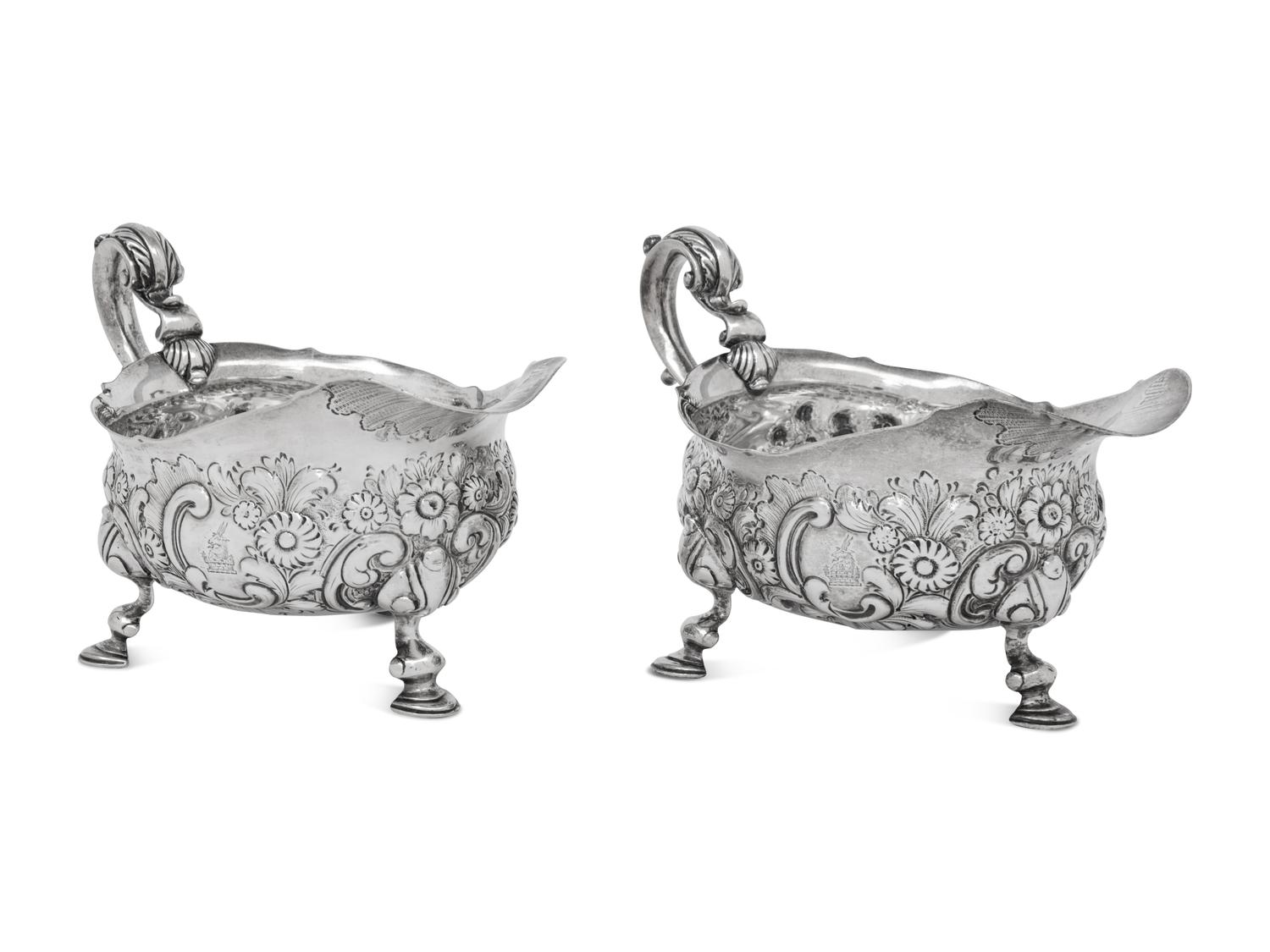 A Pair of George IV Silver Sauce Boats