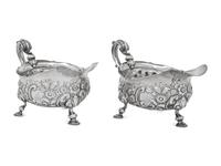 A Pair of George IV Silver Sauce Boats