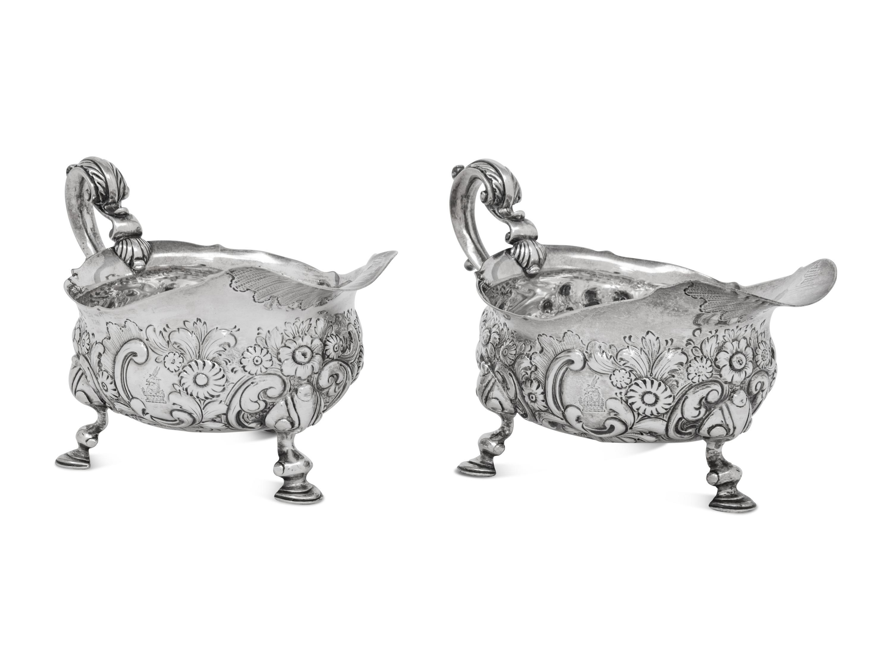 A Pair of George IV Silver Sauce Boats