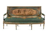 A George III White Painted Needlework Upholstered Settee