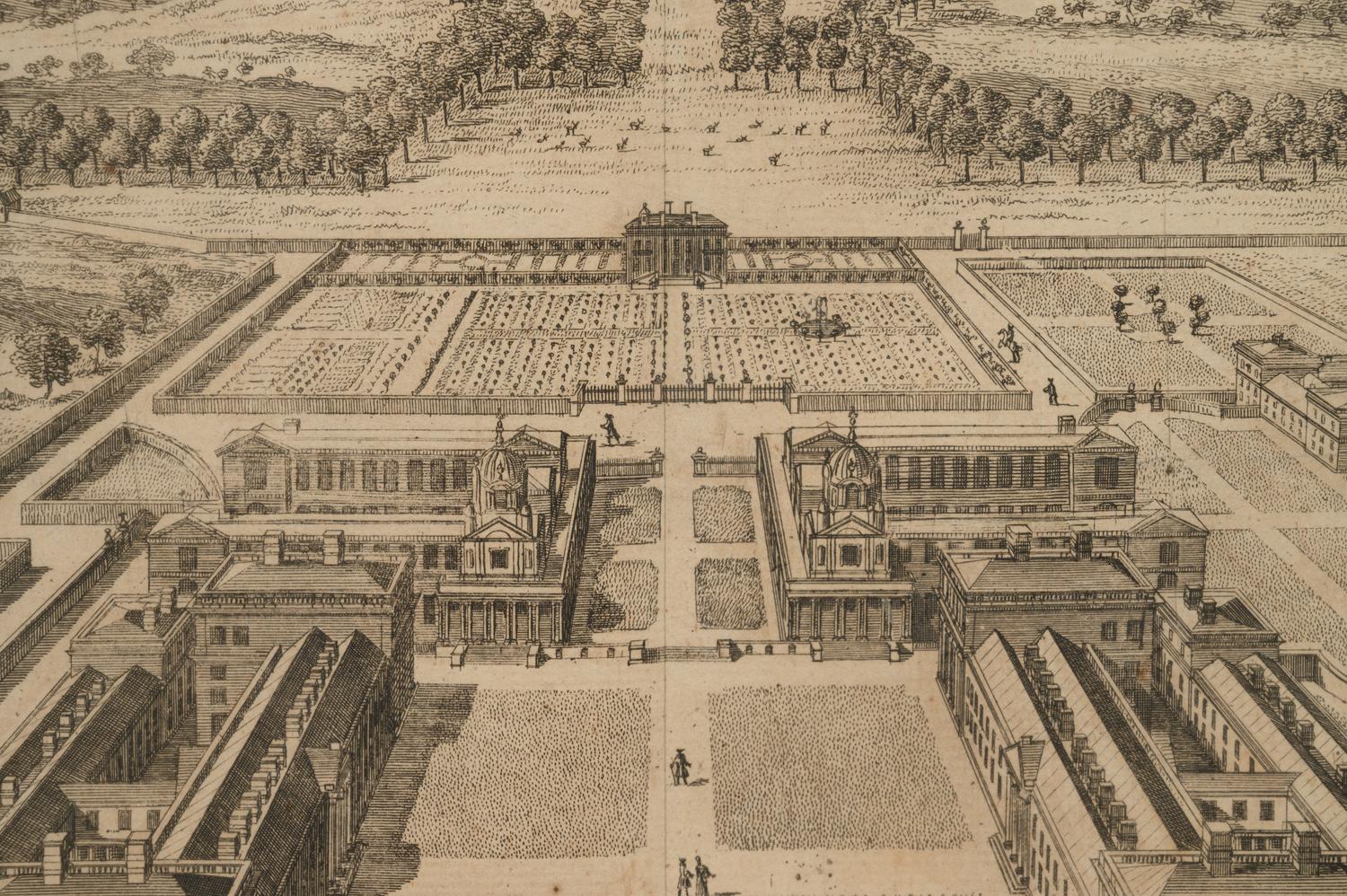 Two English Engravings of Manors