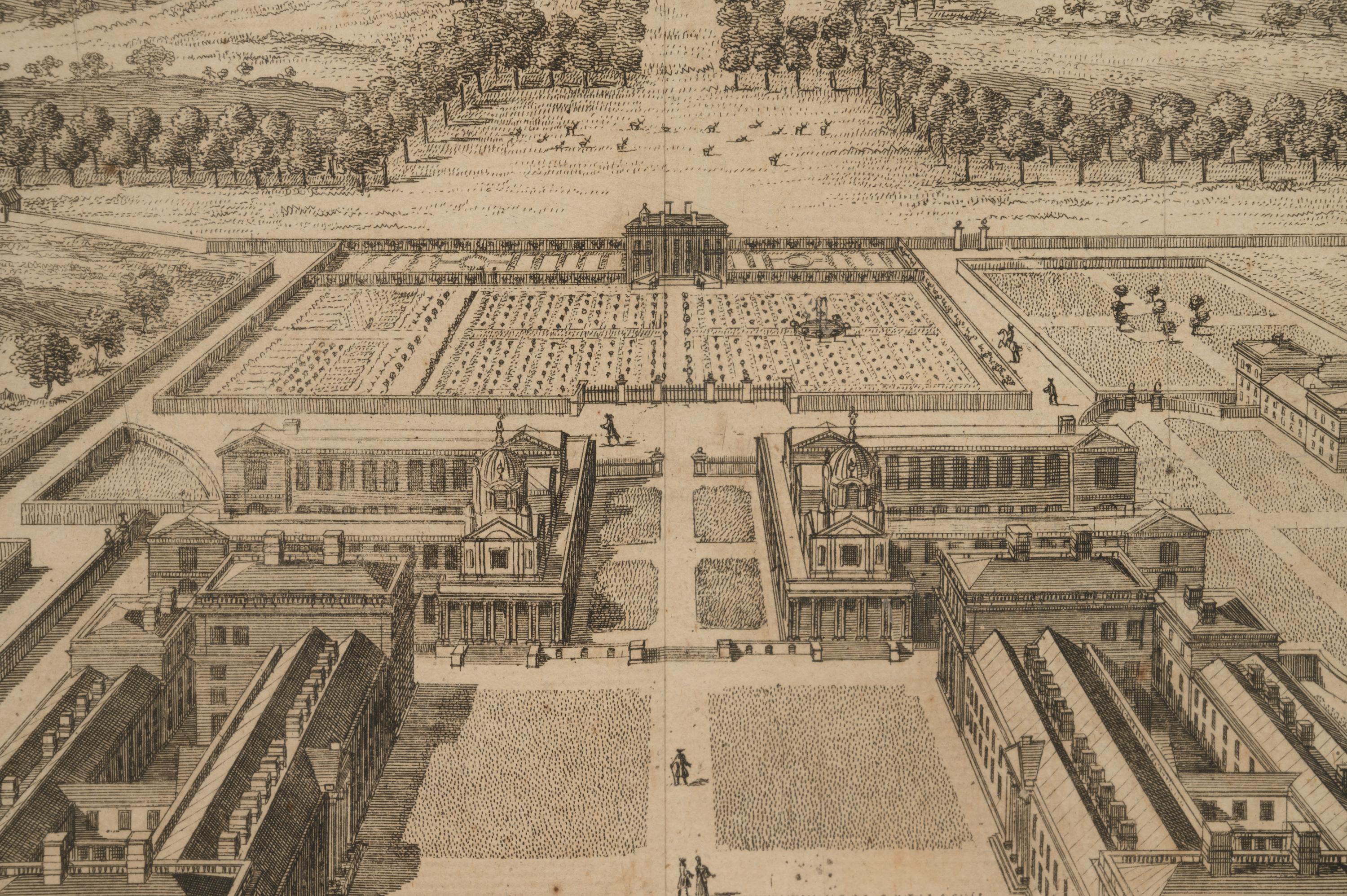 Two English Engravings of Manors